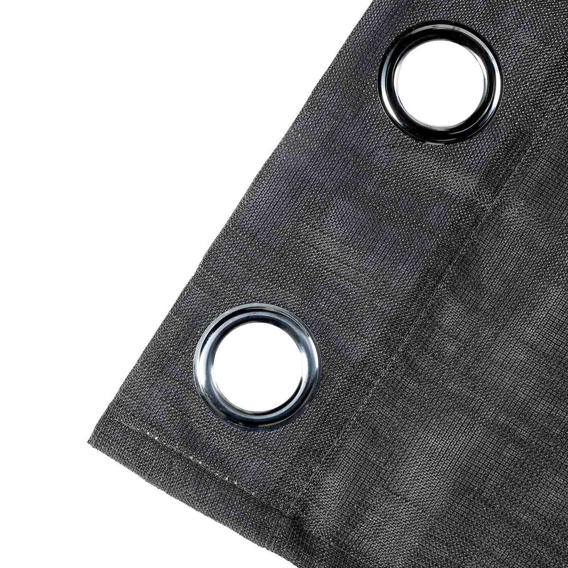 2 pcs 52"x64" Faux Linen Curtains with Chrome Grommets