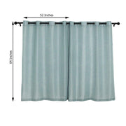 2 pcs 52"x64" Faux Linen Curtains with Chrome Grommets
