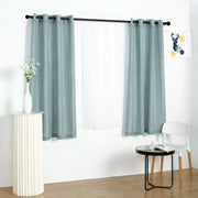 2 pcs 52"x64" Faux Linen Curtains with Chrome Grommets