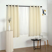 2 pcs 52"x64" Faux Linen Curtains with Chrome Grommets