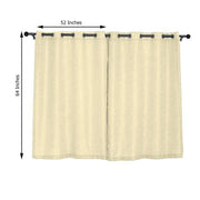 2 pcs 52"x64" Faux Linen Curtains with Chrome Grommets