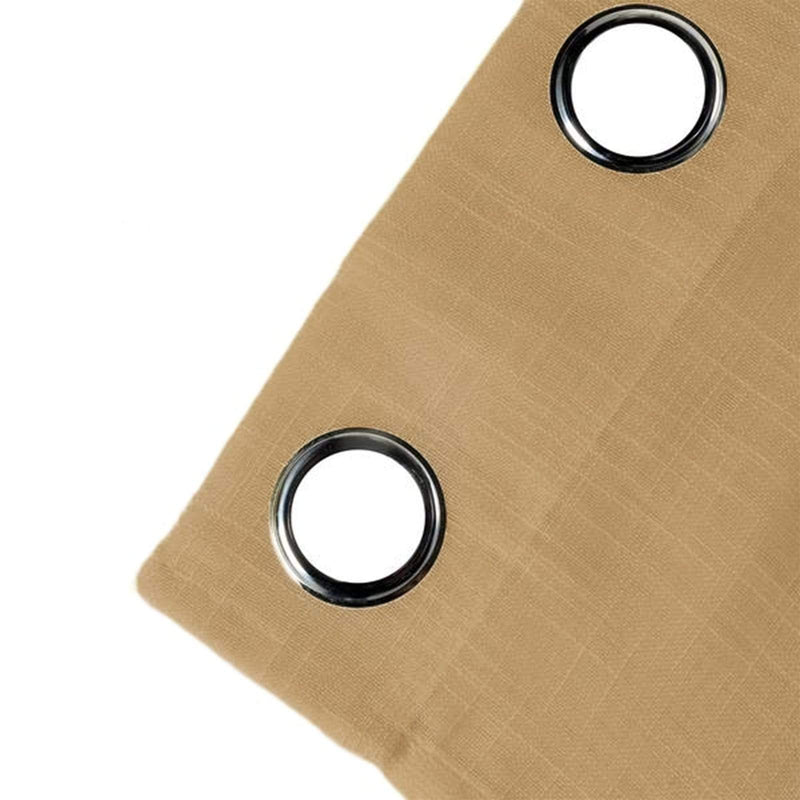 2 pcs 52"x64" Faux Linen Curtains with Chrome Grommets