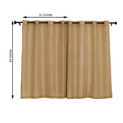 2 pcs 52"x64" Faux Linen Curtains with Chrome Grommets
