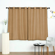 2 pcs 52"x64" Faux Linen Curtains with Chrome Grommets