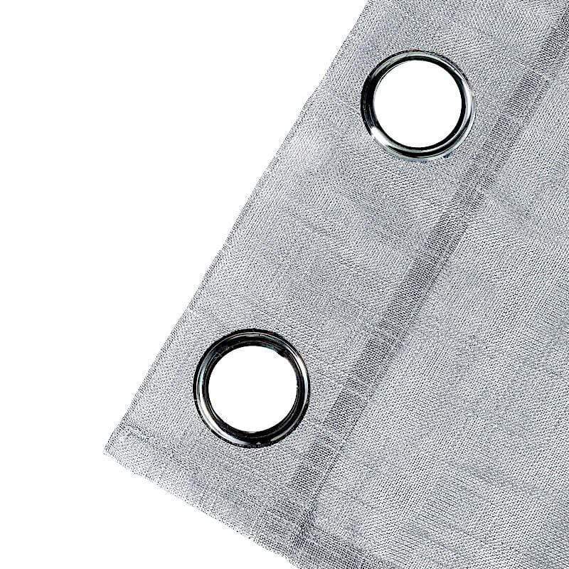 2 pcs 52"x64" Faux Linen Curtains with Chrome Grommets