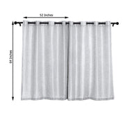 2 pcs 52"x64" Faux Linen Curtains with Chrome Grommets