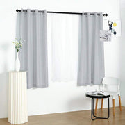 2 pcs 52"x64" Faux Linen Curtains with Chrome Grommets