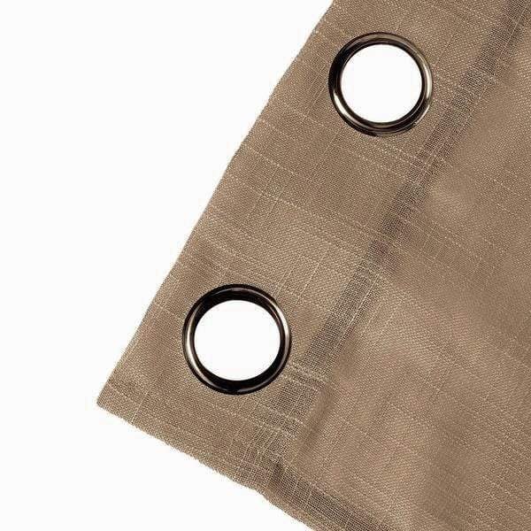 2 pcs 52"x64" Faux Linen Curtains with Chrome Grommets