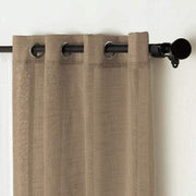 2 pcs 52"x64" Faux Linen Curtains with Chrome Grommets