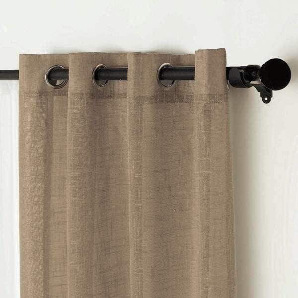 2 pcs 52"x64" Faux Linen Curtains with Chrome Grommets