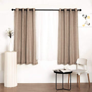 2 pcs 52"x64" Faux Linen Curtains with Chrome Grommets