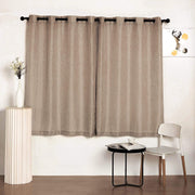 2 pcs 52"x64" Faux Linen Curtains with Chrome Grommets