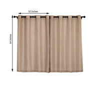 2 pcs 52"x64" Faux Linen Curtains with Chrome Grommets