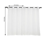 2 pcs 52"x64" Faux Linen Curtains with Chrome Grommets