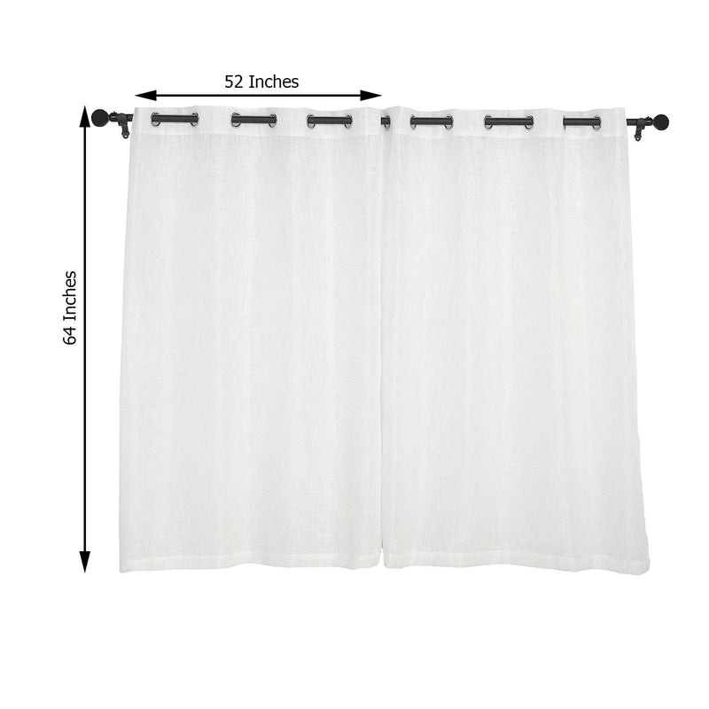 2 pcs 52"x64" Faux Linen Curtains with Chrome Grommets