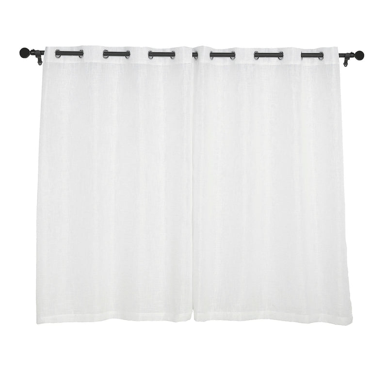 2 pcs 52"x64" Faux Linen Curtains with Chrome Grommets