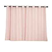 2 pcs 52"x64" Faux Linen Curtains with Chrome Grommets