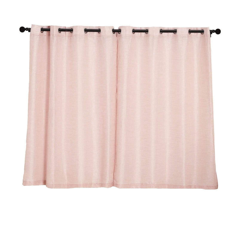 2 pcs 52"x64" Faux Linen Curtains with Chrome Grommets