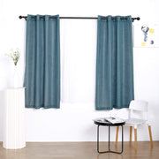 2 pcs 52"x64" Faux Linen Curtains with Chrome Grommets