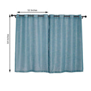 2 pcs 52"x64" Faux Linen Curtains with Chrome Grommets