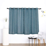 2 pcs 52"x64" Faux Linen Curtains with Chrome Grommets