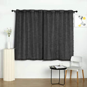 2 pcs 52"x64" Faux Linen Curtains with Chrome Grommets