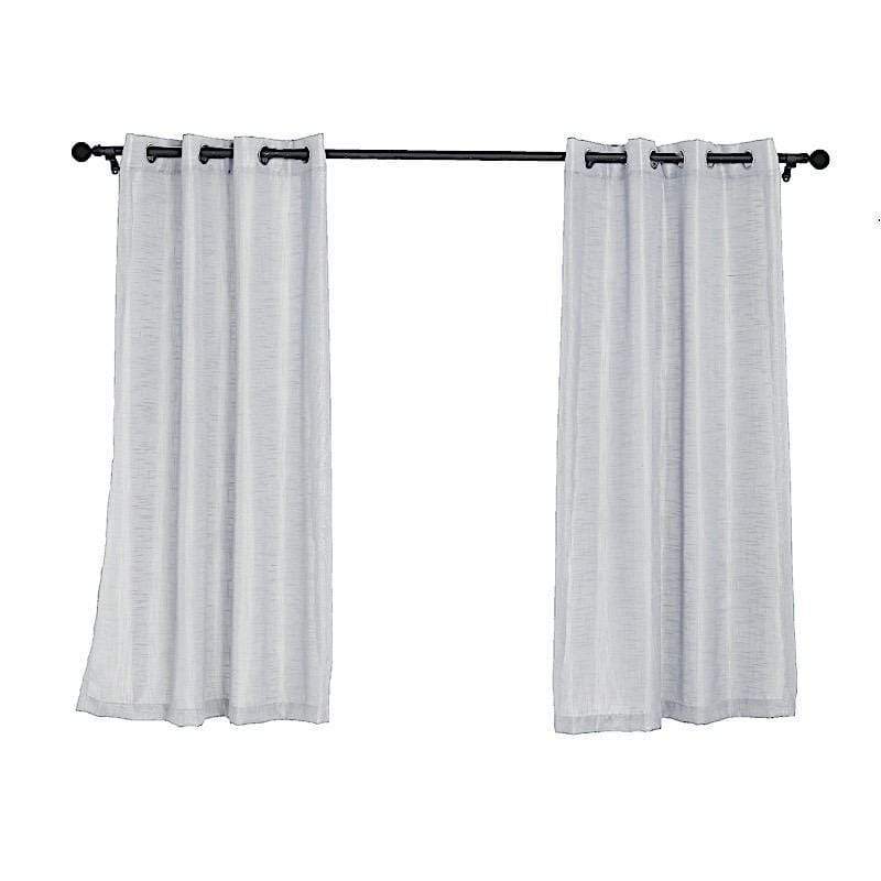 2 pcs 52"x64" Faux Linen Curtains with Chrome Grommets