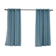 2 pcs 52"x64" Faux Linen Curtains with Chrome Grommets CUR_PANJUTE02_5264_BLUE