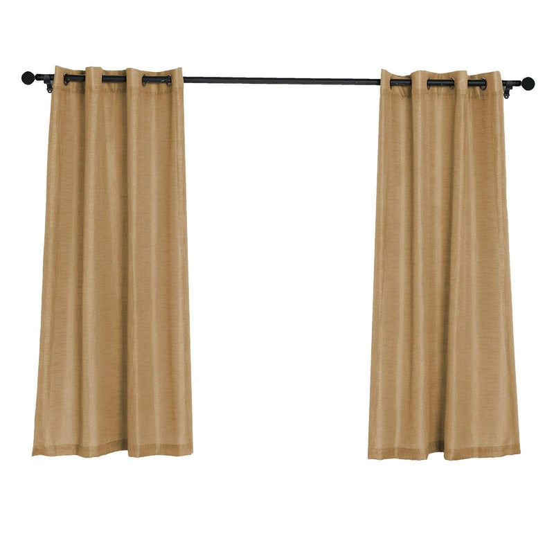 2 pcs 52"x64" Faux Linen Curtains with Chrome Grommets CUR_PANJUTE02_5264_NAT