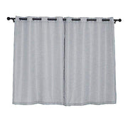 2 pcs 52"x64" Faux Linen Curtains with Chrome Grommets CUR_PANJUTE02_5264_SILV