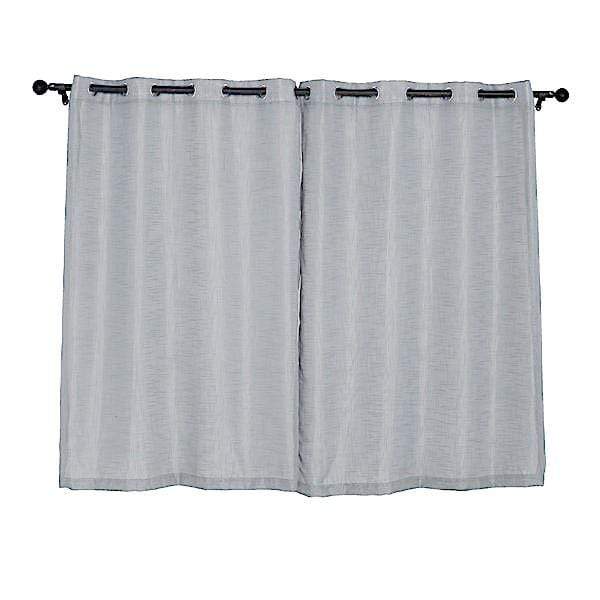 2 pcs 52"x64" Faux Linen Curtains with Chrome Grommets CUR_PANJUTE02_5264_SILV