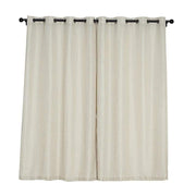 2 pcs 52"x84" Faux Linen Curtains with Chrome Grommets