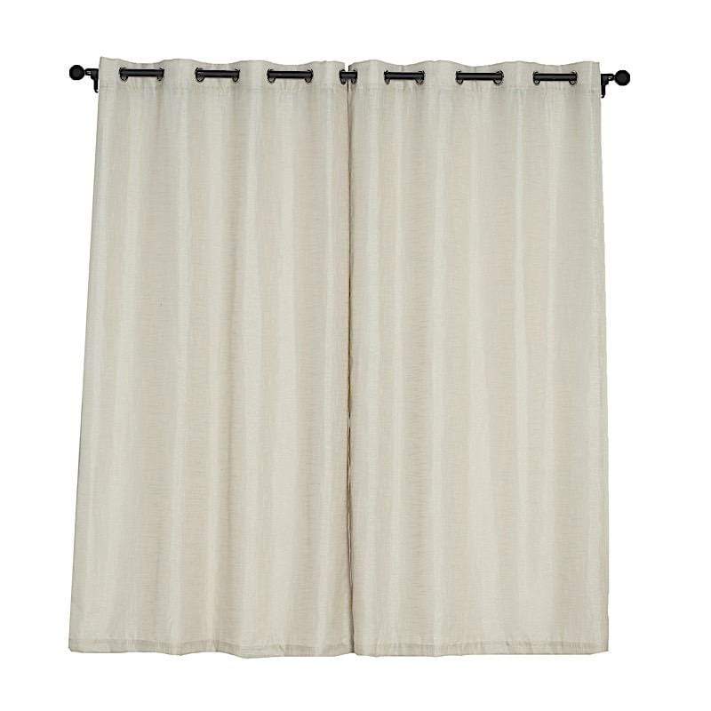 2 pcs 52"x84" Faux Linen Curtains with Chrome Grommets