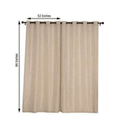 2 pcs 52"x84" Faux Linen Curtains with Chrome Grommets