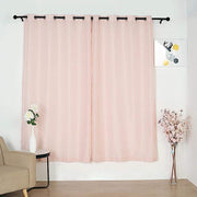 2 pcs 52"x84" Faux Linen Curtains with Chrome Grommets