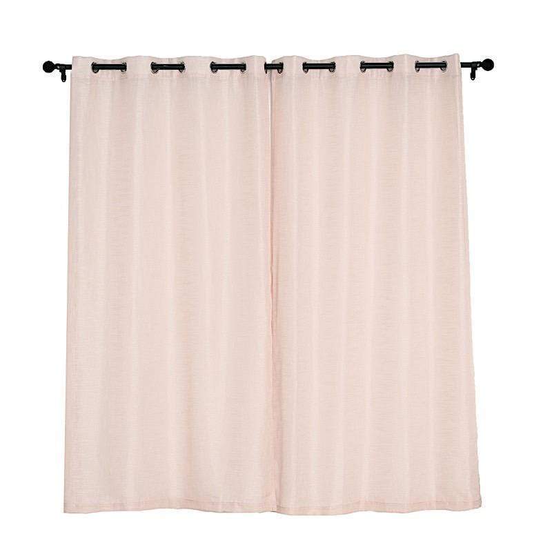 2 pcs 52"x84" Faux Linen Curtains with Chrome Grommets