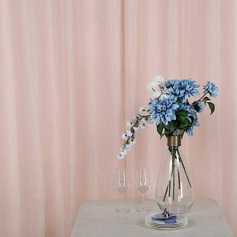 2 pcs 52"x84" Faux Linen Curtains with Chrome Grommets