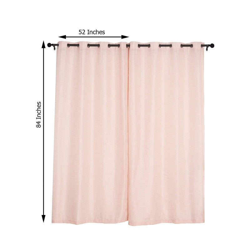 2 pcs 52"x84" Faux Linen Curtains with Chrome Grommets