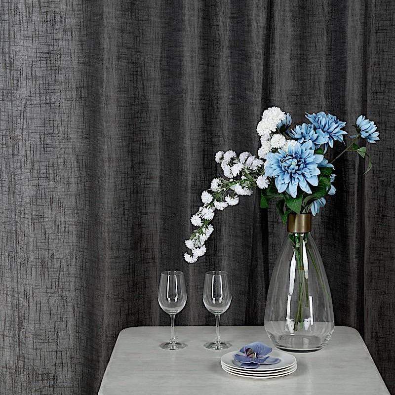 2 pcs 52"x84" Faux Linen Curtains with Chrome Grommets