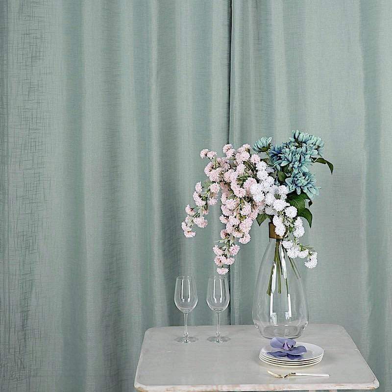 2 pcs 52"x84" Faux Linen Curtains with Chrome Grommets