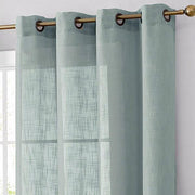 2 pcs 52"x84" Faux Linen Curtains with Chrome Grommets