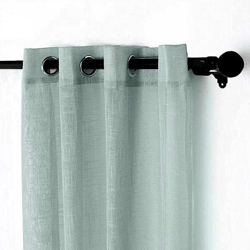 2 pcs 52"x84" Faux Linen Curtains with Chrome Grommets