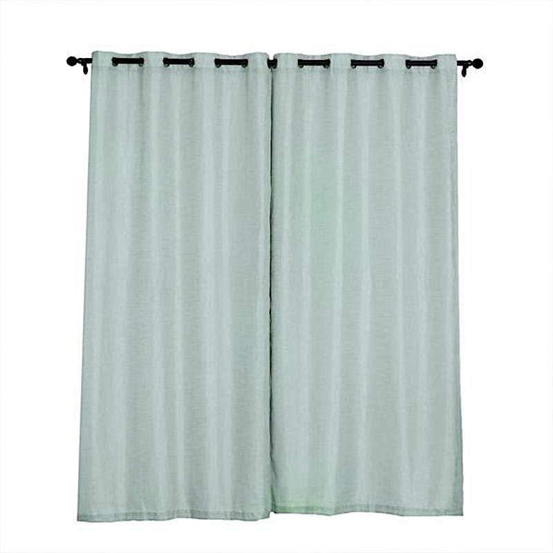2 pcs 52"x84" Faux Linen Curtains with Chrome Grommets