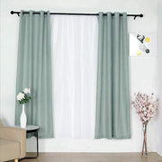 2 pcs 52"x84" Faux Linen Curtains with Chrome Grommets