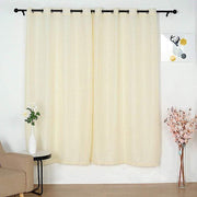 2 pcs 52"x84" Faux Linen Curtains with Chrome Grommets