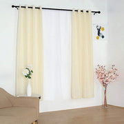 2 pcs 52"x84" Faux Linen Curtains with Chrome Grommets