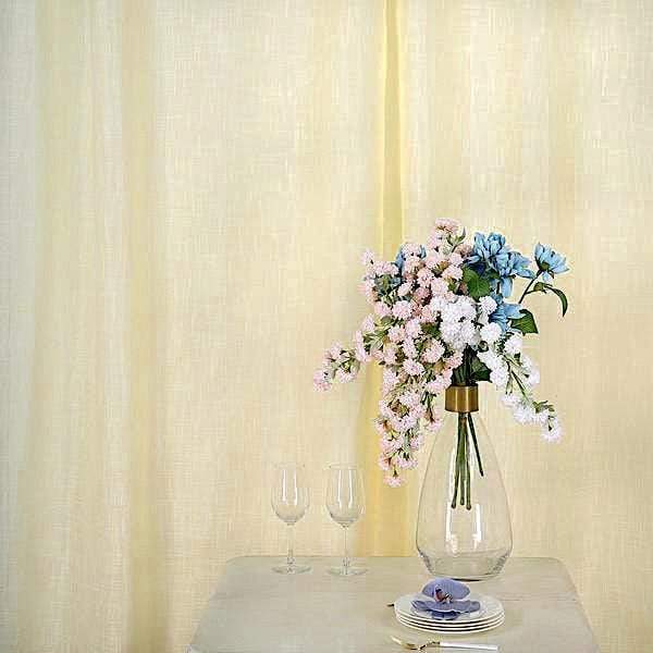 2 pcs 52"x84" Faux Linen Curtains with Chrome Grommets