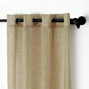 2 pcs 52"x84" Faux Linen Curtains with Chrome Grommets