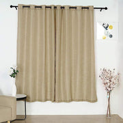 2 pcs 52"x84" Faux Linen Curtains with Chrome Grommets