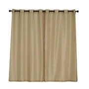 2 pcs 52"x84" Faux Linen Curtains with Chrome Grommets